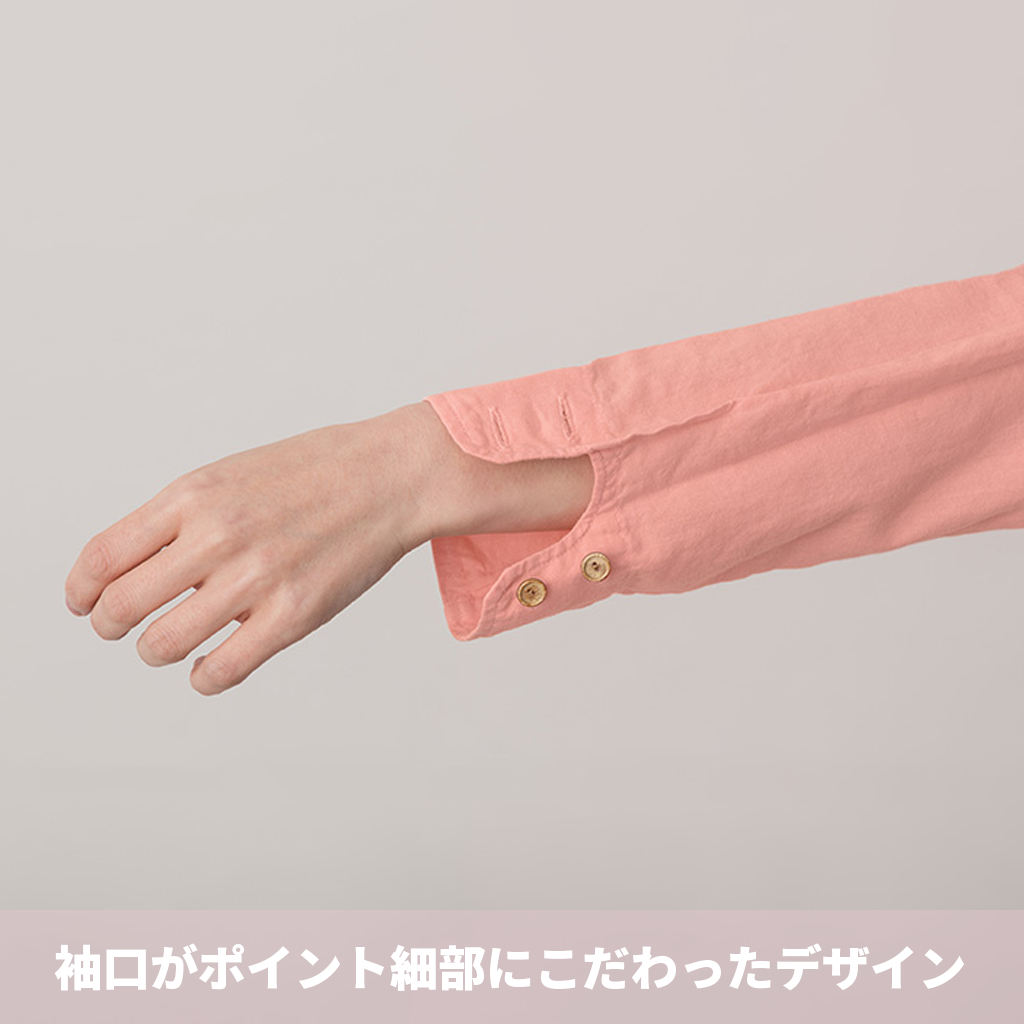 吉野の桜で染めたドレス仕立ての手ぬぐいアーシングシャツ