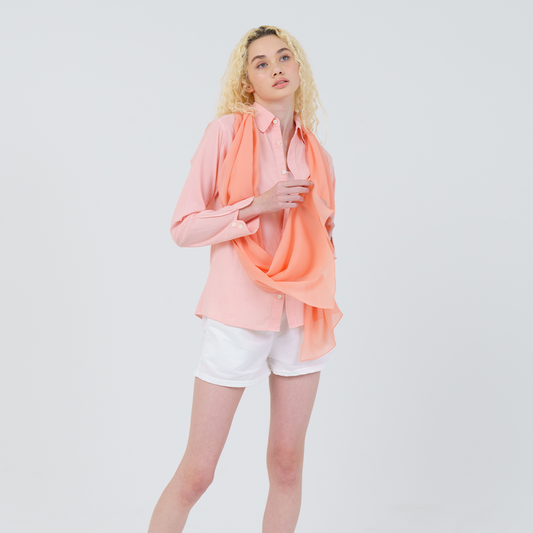 吉野の桜で染めたシルクシフォンのアーシングストール